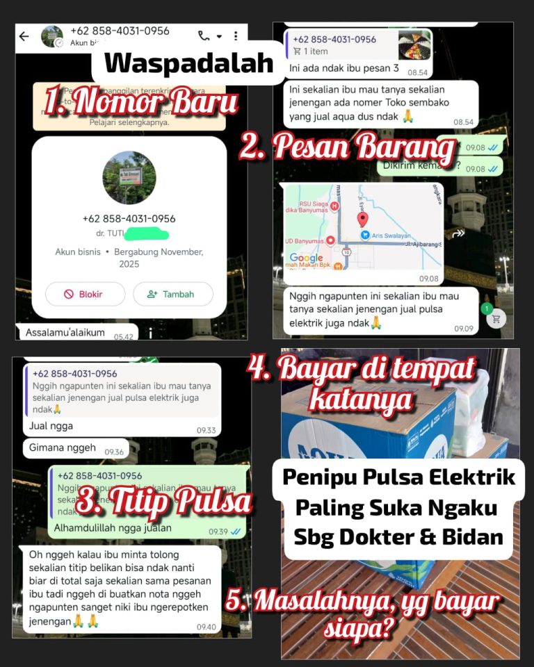 modus penipuan pulsa elektrik menyamar dokter di sudgaran