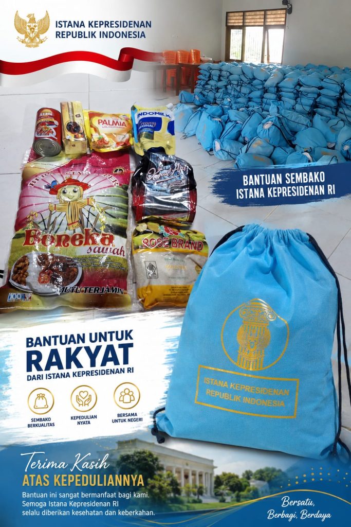 bantuan sembako istana kepersidenan untuk warga kec banyumas